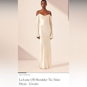 New Shona Joy La Lune Off Shoulder Tie Maxi Dress - Cream, Size US 2